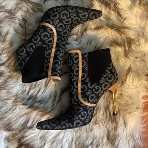 Dolce & Gabbana Monogram Stiletto Ankle Boots